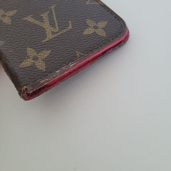 Authentic Louis Vuitton LV Monogram Folio iPhone X Case Brown Pink Phone Case - Picture 11 of 12